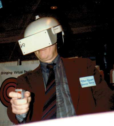 Myron Kruger Takes a Spin in the Flight Helmet