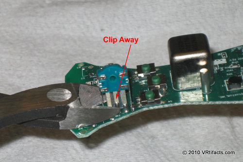 Clip away the encoder for the mouse wheel. Its hard to unsolder. I remove it to reduce weight and size of the final tracker.